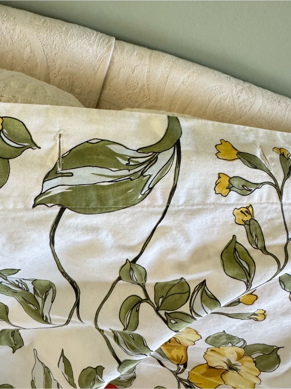 Pottery Barn Red and Yellow Floral Shower Curtain - Picture 4 of 4